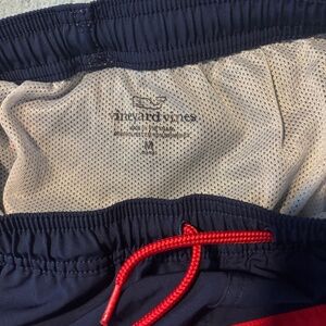 Vineyard vines boys medium swim trunks Red White and Blue